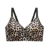 Venda Direta de Fábrica Bestseller Transfronteiriço Lingerie Estampada de Leopardo Tamanho Grande Sexy Europeu e Americano Suporte Macio Confortável Respirável Sutiã Sem Aro