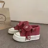Nuevos Zapatos de Lona de Caña Alta con Suela Gruesa Estilo Retro para Niñas, Nuevas Zapatillas Casuales Transpirables de Verano que Aumentan la Altura, Nicho Nuevo