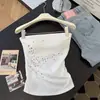 Top de tubo sexy gris con diseño de diamantes calientes para mujer, nuevo de verano, ajustado a la cintura, crop top corto