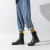 Nuevas botas de lluvia Chelsea de varilla tejida pinfei Zapatos impermeables para mujer Ropa exterior Zapatos de agua antideslizantes Protección de la boca Suela gruesa Botas de lluvia de moda