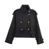 Moda europea y americana transfronteriza Bestseller de AliExpress: elegante gabardina corta con hebilla en la cintura