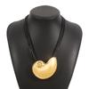 N12137 Europeu e americano ZA Heavy Industry Bright Conch Pendant Pendant Fashion Exagerado Geométrico Cera Linha Marine Wind Colar