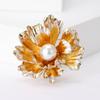 Broche Estilo Coreano Exquisito Gota de Óleo de Pérola Flor de Peônia Estilo Chinês Pin para Cheongsam Feminino Acessórios de Alto Padrão de Temperamento Disponível