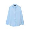 Camisa Plisada de Manga Larga con Botones, Nuevo Estilo Europeo y Americano, Moda Transfronteriza, Casual, Corte Holgado, Verano