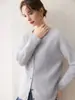 Nuevo cárdigan de cachemir cepillado para otoño e invierno, estilo elegante para mujer, abotonado, cálido, moderno, versátil, abrigo de cachemir
