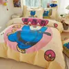 Juego de cuatro piezas con estampado de dibujos animados de Disney de algodón, 100% algodón puro, adorable ropa de cama auténtica de la propiedad intelectual Zootopia