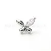 Pendientes de titanio F136 con mariposa marquise de circonita, joyería para piercing de aleación de titanio G23, tachuelas para cartílago, tachuelas para ear cuff, tachuelas para labio