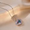 Collar de acero de titanio con forma de corazón de océano para mujer, joyería transfronteriza europea y americana, collar de cadena de clavícula de cristal con alas de ángel al por mayor