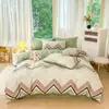 Juego de ropa de cama de algodón estilo Ins de cuatro piezas juego de tres piezas de algodón fresco para dormitorio de estudiante sábana funda de edredón