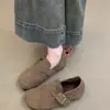 Primer Encuentro Temporada 2026 Otoño/Invierno Nueva Colección: Zapatos de Algodón Cálidos Estilo Birkenstock con Suela Blanda, Slip-On, Forro de Felpa, Diseño Artístico Retro para Mujer