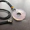 Colgante de Ágata Blanco Hielo Natural con Hebilla de Seguridad Doble Pixiu para Hombres y Mujeres Colgante de Pixiu de la Fortuna de Calcedonia Blanca Jade