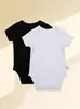 Enterizo de Color Sólido para Bebé Transfronterizo Ropa para Recién Nacidos Mono de Algodón Puro de Verano Mameluco de Manga Corta Clase A