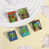Broche original vintage pintura al óleo rana obra maestra rana kermit versátil animal ropa mochila insignia metálica