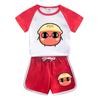 Festa do Ovo para Meninos e Meninas Terno de Verão 2023 Novo Estilo Coreano Infantil Algodão Shorts Manga Curta Casual Conjunto de Duas Peças