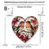 Día de San Valentín Conejito Blanco Durmiendo entre Rosas Adorno Colgante para Puerta y Ventana de Jardín Acrílico 2D Decoración Festiva