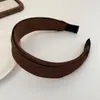 Faixa de Cabeça de Tecido Versátil Coreana com Aba Larga, Textura Simples e Listrada, para Cobrir Cabelos Brancos e Lavar o Rosto, Faixa de Cabeça de Alta Qualidade