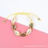 Pulsera bohemia transfronteriza directa de fábrica con concha natural, pulsera versátil tejida a mano con metal chapado