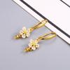 Accesorios para Aretes DIY Cobre Chapado en Oro de 18K Gancho para Oreja de Perla Soporte Vacío Zircón de Gama Alta Aretes Largos para Mujer Venta al por Mayor