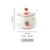 Olla para Aceite de Manteca Doméstica Resistente a Altas Temperaturas Cerámica Olla de Porcelana para Aceite con Cuchara Olla para Aceite de Chile Olla de Sal de Cocina Botella para Condimentos Caja para Condimentos