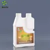 Garrafa Plástica PE 500ml+100ml Garrafa de Boca Dupla para Pesticidas, Medicamentos Veterinários e Reagentes, Embalagem Combinada de Boca Dupla Garrafa Dosadora