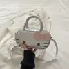 Bolso de Mano de Gato de Dibujos Animados Lindo de Comercio Exterior, Nuevo Estilo de Verano, Bolso Cruzado de Textura Simple, Elegante Bolso de Hombro para Mujer