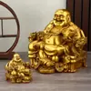 Sentado en el Trono del Dragón, Buda Maitreya, el Buda Sonriente, Artesanías Decorativas, Regalos de Apertura de Tienda, Decoración de Oficina