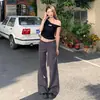 26 Pantalones de Punto Casuales Elásticos Ajustados con Caída Ligeramente Sueltos Acampanados para Mujer, Pantalones de Chenilla Negros
