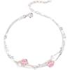 Nicho Lindo Pulsera Garra de Gato Rosa para Mujer Estilo Fresco Corazón de Chica Mori Pulsera de Cuentas Redondas Regalo para Novias 131