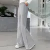 Pantalones acampanados para niña, nuevos primavera/otoño 2026, pantalones elásticos de cintura alta a la moda para niñas pequeñas, pantalones de microcampana para adolescentes
