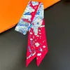 Bufanda Pequeña de Seda Biselada Nuevo Estilo Otoño, Bufanda Pequeña Versátil, Bufanda de Seda Francesa, Cinta Decorativa para Bolso, Cinta de Recuerdo