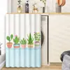 Cortina Fresca Simples com Planta em Vaso para Cobertura de Pia, Cortina Meia para Cobertura de Máquina de Lavar, Cortina Divisória de Planta Sem Furos