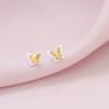Si estás en plena floración, la mariposa viene de aretes originales plateados para mujer, versión coreana de aretes de mariposa tridimensionales dulces, una generación de cabello