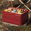 Caja de almacenamiento plegable para acampar al aire libre, caja de almacenamiento portátil de gran capacidad con asa, caja organizadora para maletero de coche y picnic