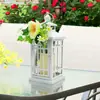 Lanterna Branca de Ferro Estilo Europeu Simples Decoração Dia dos Namorados Casamento Festa de Feriado Casa Exterior Castiçal Lâmpada Ornamentos