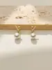 Pendientes Sencillos y Compactos de Lazo con Perlas, Pendientes de Moda y Versátiles, Pendientes de Lujo Ligero para Mujer para el Trabajo