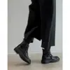 Botines Retro Británicos de Nicho para Mujer 2026 Otoño/Invierno Nuevos con Borrego Punta Redonda Botas de Motocicleta Tacón Grueso Botas Martin
