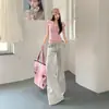 Calça Jeans Casual Designer Feminina Flare de Cintura Baixa Estilo Retrô Americano Jovem Tendência Verão 2026 Que Alonga a Silhueta