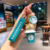 Llavero de Starbucks transfronterizo cubierta de leche Mickey caricatura llavero de coche exquisito colgante para bolsa de taza de té de leche venta al por mayor