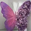 Decoración de ventana de exhibición de flores artificiales de mariposa gigante, soporte de mariposa floral, flor decorativa para accesorios de fotos y exhibición