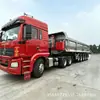 Exportação transfronteiriça de semirreboques basculantes traseiros de 5 eixos para transporte de grãos e semirreboques basculantes traseiros para transporte de areia e cascalho