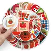50 Piezas de Pegatinas de Graffiti Estilo Tomate Ins, Decoración de Verduras Pequeñas Frescas y Lindas Personalizadas Transfronterizas, Pegatinas para Teléfono Móvil y Tableta