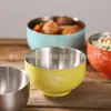Bol de Acero Inoxidable Estilo Coreano Bol Colorido para Fideos Lamen Doble Capa Espesado Bol de Arroz Casero para Comer Aislamiento Térmico y Anti-quemaduras Bol de Arroz de Corea del Sur