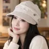 Gorro fino de primavera y otoño para mujer, gorra versátil de ala corta retro, elegante y chic, con diseño de cordón para un look casual
