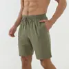 Shorts de Algodão de Verão para Homens com Cordão, Cor Sólida, Confortável para Saídas Diárias na Praia e Uso Casual - Amazon Transfronteiriço
