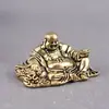 Latón Puro Creativo Buda Maitreya Barriga Grande Buda Riendo Decoración Retro de Casa Vieja Escritorio de Oficina Adornos Pequeños Venta al por Mayor