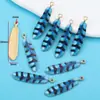 DIY liga cor de gota de óleo impressão colorida pena joias acessórios brincos brincos colar decoração pingente pingente pingente W317