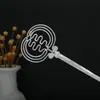 Grampo de Cabelo Estilo Étnico com Franjas Geométricas Vazadas, Grampo de Cabelo Moderno com Gotejamento de Óleo em Formato de Gota d'Água, Acessório de Cabelo Hanfu para Mulheres
