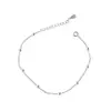 Tobillera de plata de ley s925 con cuentas pequeñas para mujer Corea del Sur INS elegante simple tobillera para mujer tobillera de playa joyería personalizada