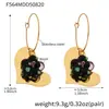 Pendientes de Acero Inoxidable con Corazón y Flor de Resina Xinyixinxin Moda Transfronteriza Personalizados Grandes Que No Se Desvanecen