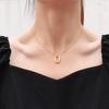 Collar de anillo ovalado irregular con ondas de agua retro europeas y americanas, cadena de clavícula femenina de acero inoxidable, joyería de acero de titanio al por mayor